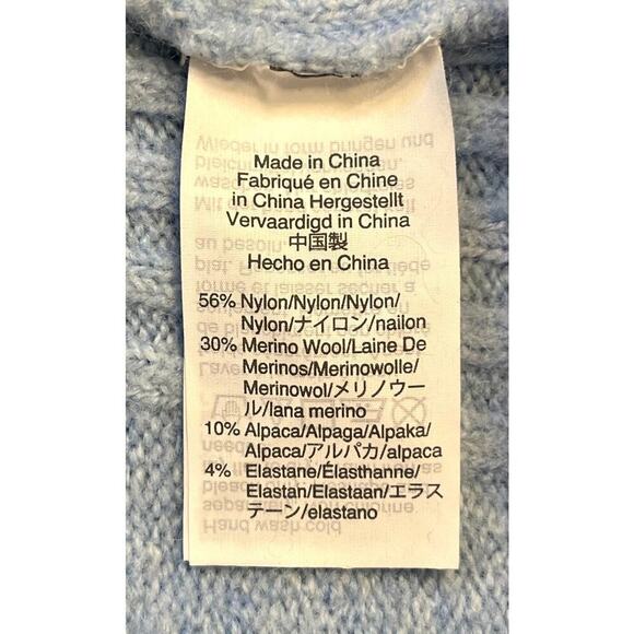 Point Sur Sweater Womens Small Blue Wool Blend High Neck Raglan Sleeve Pullover - Picture 6 of 7